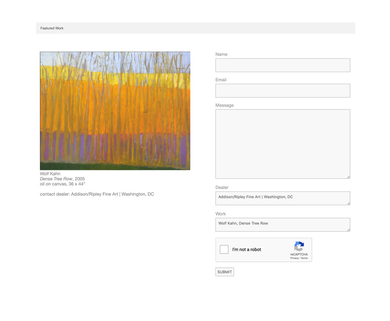 Art Specific Contact Forms